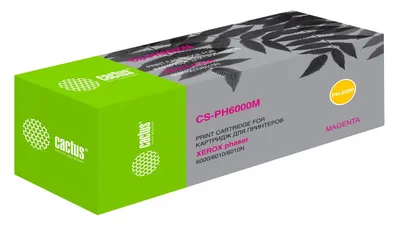 Тонер-картридж CACTUS - Phaser 6000/6010 WorkCentre 6015, Лазерный, Пурпурный, 1000стр, аналог Xerox 106R01632, CS-PH6000M