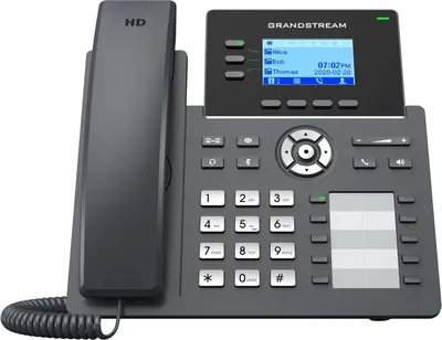 IP-телефон GRANDSTREAM - GRP-2604P, SIP, LCD, PoE, headphone in, чёрный, GRP-2604P