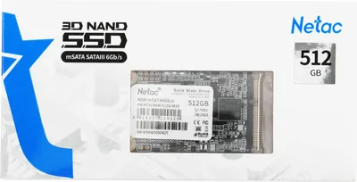 Твердотельный накопитель SSD mSATA 512 Gb Netac N5M Read 540Mb/s Write 490Mb/s 3D NAND TLC NT01N5M-512G-M3X