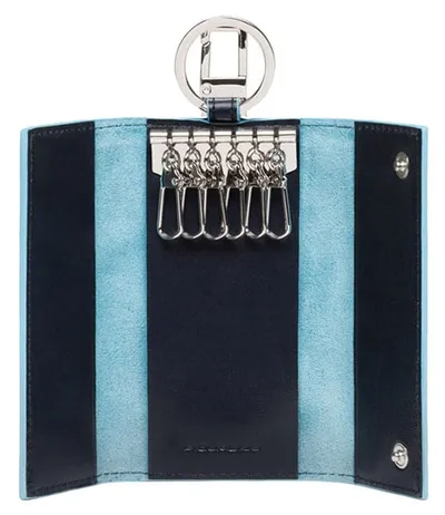 Ключница PIQUADRO PC1397B2/BLU2, Blue Square, синий, натуральная кожа