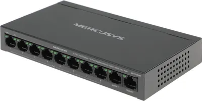 Коммутатор Mercusys MS110CMP, 8×100Мбит/с PoE+ (115Вт), 2×1GbE uplink