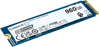 Твердотельный накопитель Kingston Enterprise SSD 960GB DC2000B M.2 2280 NVMe Gen4x4 R7000/W1300MB/s  3D TLC MTBF 2М 540 000/47 000 IOPS 700,8TBW (Data Center) 1 Year Warrаnty