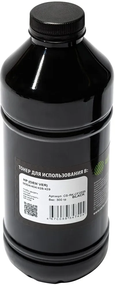 Тонер Cactus CS-RK-CF259X, черный, флакон 300г, с чипом, для HP