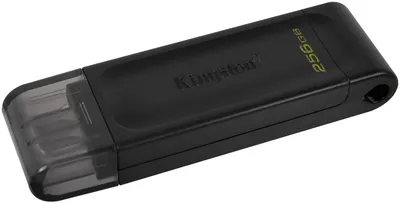 USB накопитель Kingston - DataTraveler 70, USB Type C (USB 3.2 Gen 1), 256 ГБ, цвет чёрный, DT70/256GB