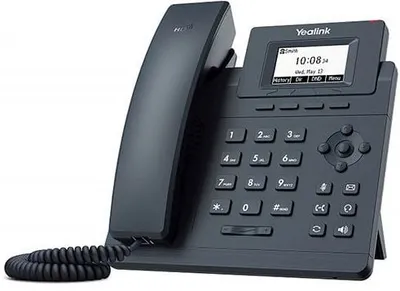 IP-телефон Yealink - SIP-T30, 1xLAN 10/100 Мб/с, 1xWAN 10/100 Мб/с, SIP, LCD, headphone in, серый, SIP-T30