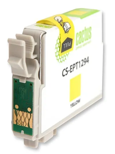 Картридж струйный Cactus CS-EPT1294, желтый, 10мл, для Epson