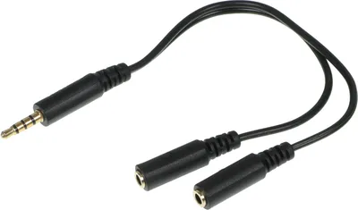 Кабель-переходник (адаптер) 2xJack 3.5mm(F)-Jack 3.5mm(M), 20 см, черный A4Tech AD-3P (AD-3P)