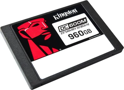 Твердотельный накопитель Kingston Enterprise SSD 960GB DC600M 2.5" SATA 3 R560/W530MB/s 3D TLC MTBF 2M 94 000/65 000 IOPS 1752TBW  1 Year Warrаnty