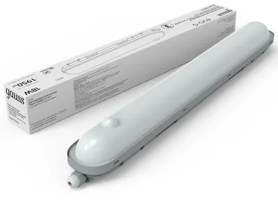 GAUSS 864424218-S Светильник светодиодный ДСП-18 Вт 1950 Лм 4000K IP65 600х76х82 мм ССП-176  мат с датчиком