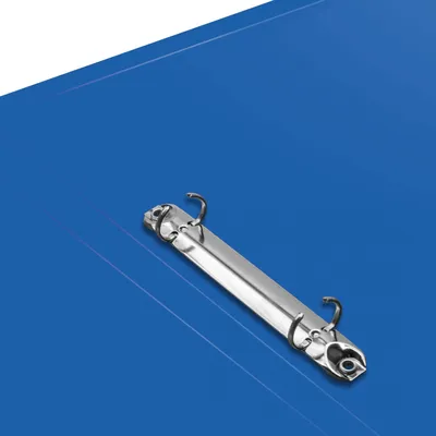 Папка Бюрократ 0812/2RBLUE, A4, пластик, 0.8 мм, корешок 40 мм, 2 кольца, синий