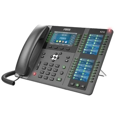 X210 - IP-телефон, Fanvil, X210, для ресепшена/секретаря, 20 SIP-линий, 3 дисплея, до 106 DSS, 42 клавиши, 2xGE, Bluetooth, PoE, Wi-Fi через USB, Opus, H.264, блок питания в комплекте