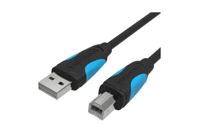 Кабель USB 2.0 AM-BM 5м Vention VAS-A16-B500 круглый черный
