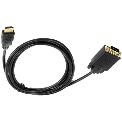 Видео кабель vcom - CG596, HDMI (M) -> VGA (M), HDMI 1.4, 1080p@60Hz, 1.8 м, цвет чёрный, CG596-1.8M