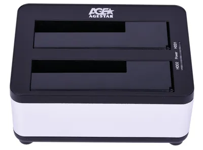 Внешний корпус для HDD/SSD AgeStar 3UBT8 2 x 3.5" / 2.5" SATA III, USB 3.0, пластик, чёрный, 3UBT8 black