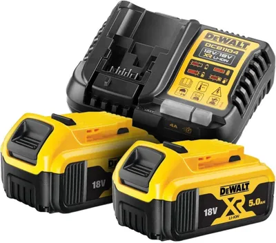 Аккумулятор DeWalt DCB1104P2, 18В, 5Ач, Li-Ion, 2шт + ЗУ