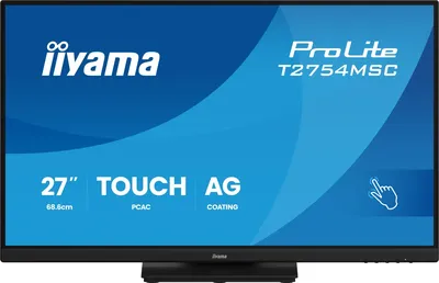 Монитор IIYAMA ProLite T2754MSC-B2AG, 27", IPS, 1920x1080, 75 Гц, Touch