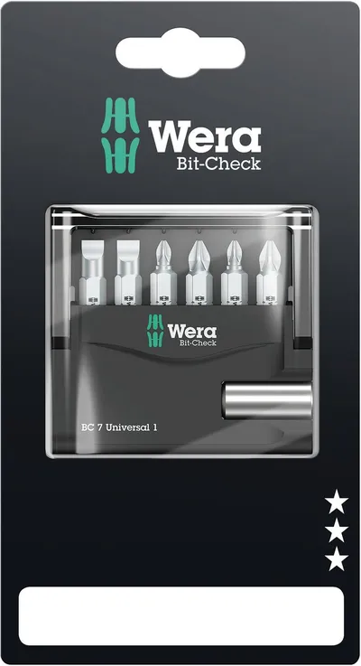 Набор бит с битодержателем Bit-Check 7 Universal 1 SB универсальное применение 7 предметов с держателем-еврослот