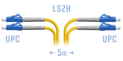 Патч-корд оптический SNR SNR-PC-LC/UPC-DPX-5m, LC/UPC, SM Duplex, 5м