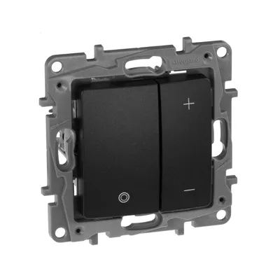 Светорегулятор IEK 672618, LED 400Вт, нажимной, скрытой установки, антрацит