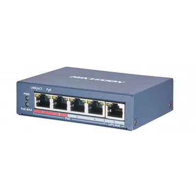 Коммутатор Hikvision DS-3E0505P-E/M, неуправляемый, 5×1GbE PoE, 35Вт