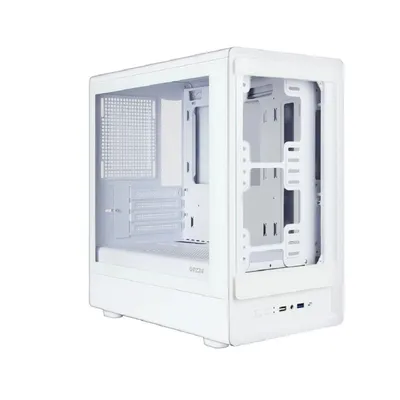 Корпус Ginzzu CL420, mATX, передняя панель стекло, белый