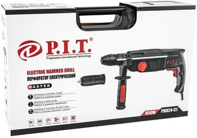 Перфоратор P.I.T. PBH24-C1 МАСТЕР (3-реж. гор. 850Вт. 2,4дж.SDS+ пласт.кейс. Быстр-ый патрон) [PBH24-C1]