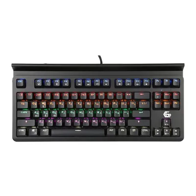 Повреждение упаковки Клавиатура игровая Gembird KB-G520L ,{USB, механические переключатели, 87 клавиш,подсветка Rainbow 10 режимов, провод 1.8м, подставка под телефон}
