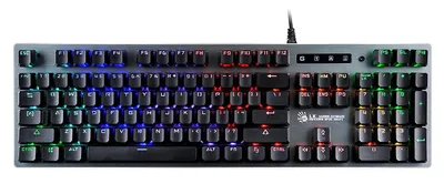 Клавиатура A4Tech B765 механическая серый USB for gamer LED (B765 GREY/NEON (GREEN SWITCH)) кабель 1.8м