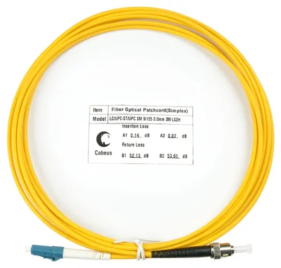 Оптический патч-корд simplex LC-ST 9/125 SM Cabeus FOP(s)-9-LC-ST-3m 3 метра желтый LSZH
