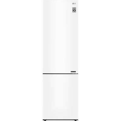 Холодильник LG, отдельностоящий, ВхШхГ 2030х595х682 мм, объем 384 (277+107) л, внутренний LED дисплей, Total No Frost, LED освещение, зона свежести, технология DoorCooling, инверторный компрессор, энергоэффективность А+, цвет белый