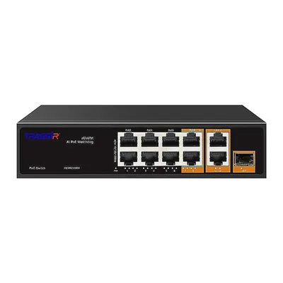 Коммутатор Trassir TR-NS13111S-120-8PoE, 8×PoE, 1×SFP, 120W