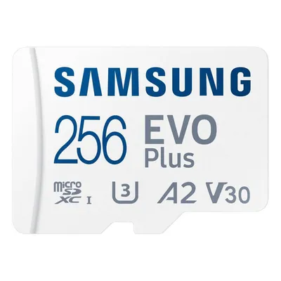 Флеш карта microSD 256GB SAMSUNG EVO PLUS microSDXC Class 10,  UHS-I, A2 V30 U3  (SD адаптер) 160MB/s