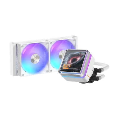 Система жидкостного охлаждения/ Water Cooling System Ocypus Sigma L24 EX WH ARGB (290W, 240mm, LED, White, ARGB/ Fans: 2x120mm, 36dBA, 88CFM, 2400RPM/ Pump height 99mm, 27dBA, 3100RPM, Rad thickness 27mm/ S: 1851, 1700, 1200, 115X, AM5, AM4)