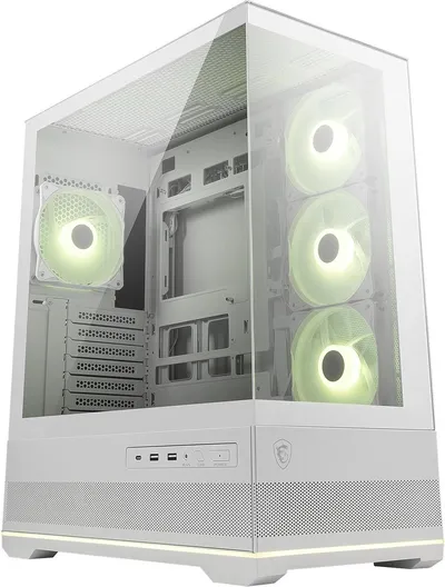 Корпус для ПК MSI MAG PANO 110R PZ WHITE, Global, 2xUSB 3.2 Gen 1, 1xUSB 3.2 Gen2 Type-C,3x120mm ARGB Reverse Blade F (306-7G28W21-JA4)