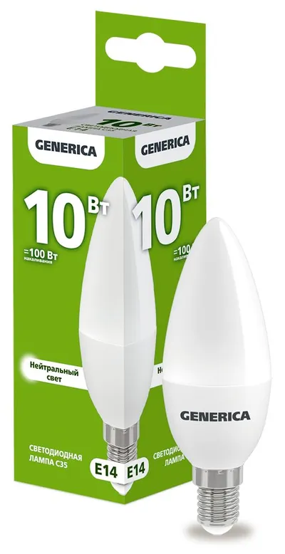 Лампа светодиодная IEK LL-C35-10-230-40-E14-G, 10Вт, 230В, 4000К, E14