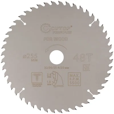Диск пильный FIT 75-25548Т, 255×32/30/25,4/20мм, 48 зубьев