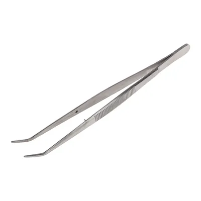 Пинцет Rexant 12-0355, изогнутый, узкий, фиксатор, рифленый, 155 мм, ПРОФИ