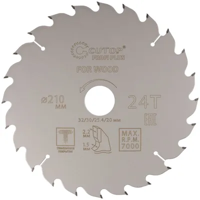 Диск пильный FIT 75-21024Т, 210×32/30/25,4/20мм, 24 зуба