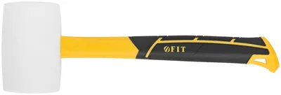 Киянка FIT 45520, резиновая белая, фиберглассовая ручка, 80 мм, 900 г