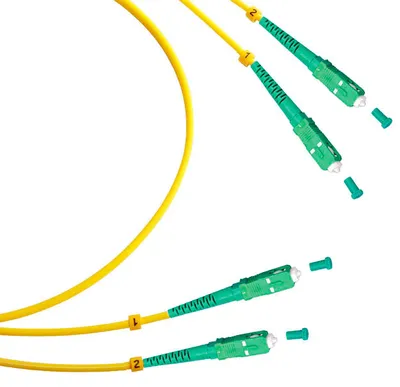 Оптический патч-корд duplex SC-SC 9/125 SM Cabeus FOP(d)-9-SC/APC-SC/APC-20m 20 метров желтый LSZH