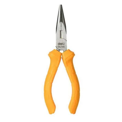 Удлиненные плоскогубцы Deli DL2106C  160мм, пластиковая рукоять