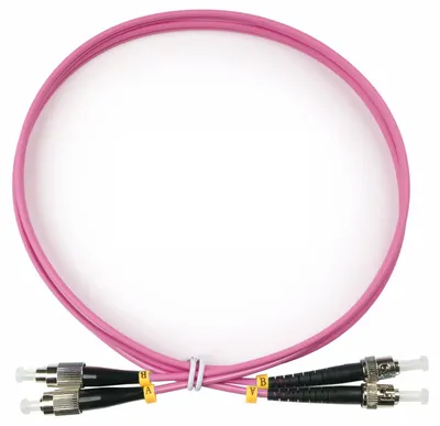 Оптический патч-корд duplex FC-ST 50/125 MM Cabeus FOP-50-OM4-FC-ST-1m 1 метр маджента LSZH