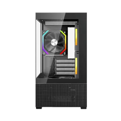 CV6-BK-2FAR-2FH7R-1FH7 Корпус 1STPLAYER CV6 ARGB Black / mATX / 3x120mm ARGB &amp;  2x120mm  fans