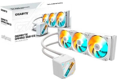 Система водяного охлаждения Gigabyte Gaming 360 ICE ARGB Soc-AM5/AM4/1200/1700/1851 белый 4-pin 13.8-35.8dB Al Ret (GP-GIGABYTE GME 360I)