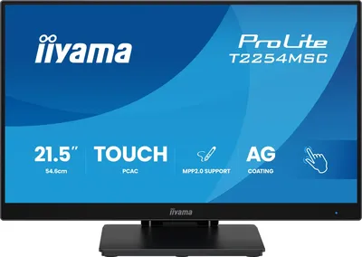 T2254MSC-B2AG - Монитор, iiyama, ProLite PLT2254M, T2254MSC-B2AG, TOUCH, 21.5", 1920x1080, IPS, 120ГЦ, HDMI (v2.0), DP(v1.2), DVI, USB (v3.2 x2), 300кд/м2, 1300:1, 4мс, Регулировка наклона/поворота/высоты/вращения, 100x100, 178/178, 16:9, 16.7, Черный