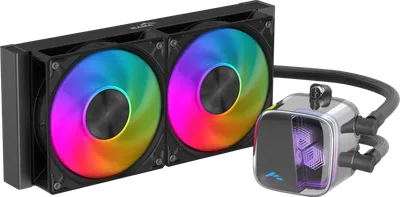 Водяное охлаждение для процессора/ Water Cooling System SAMA L70 240BK (290W, 240mm, Black, ARGB/ Fans: 2x120mm, 72.3CFM, 28dBA, 2200RPM/ Pump height 66mm, 3000RPM, Rad thickness 27mm/ S: 1851, 1700, 1200, 115X, AM5, AM4)