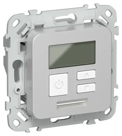 Термостат IEK FLITE FI-RT11-K47, электронный, с дисплеем, 16А, алюминий