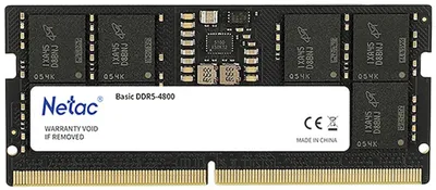 Память NETAC NTBSD5N48SP-08, DDR5 SO-DIMM, 8ГБ, 4800МГц, CL40