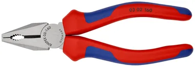 Плоскогубцы комбинированные Knipex KN-0302160, L-160 мм, 2-к ручки