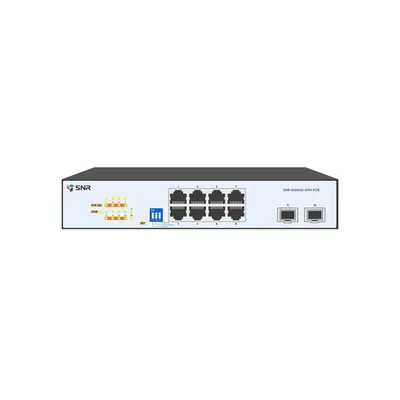 SNR SNR-S2300G-8TM-POE Управляемый Web-smart PoE коммутатор уровня 2, 8 портов 10/100/1000Base-T, 2 порта 1/2.5G SFP, бюджет PoE 130 Вт, встроенный БП ~220V AC